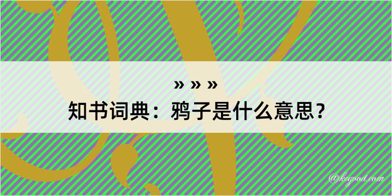 知书词典：鸦子是什么意思？