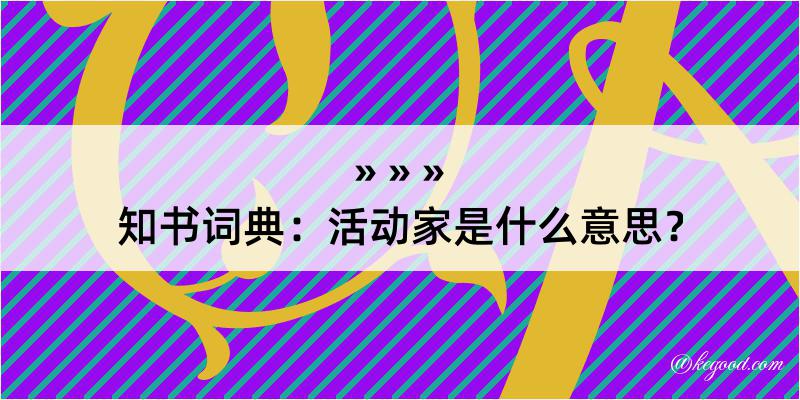 知书词典：活动家是什么意思？