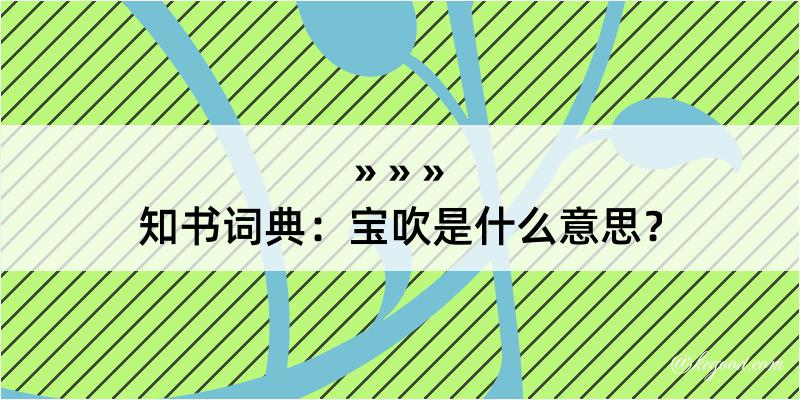 知书词典：宝吹是什么意思？