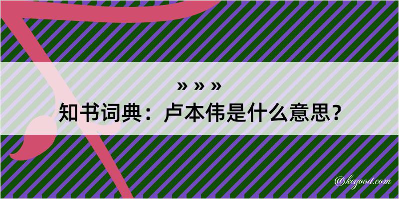 知书词典：卢本伟是什么意思？