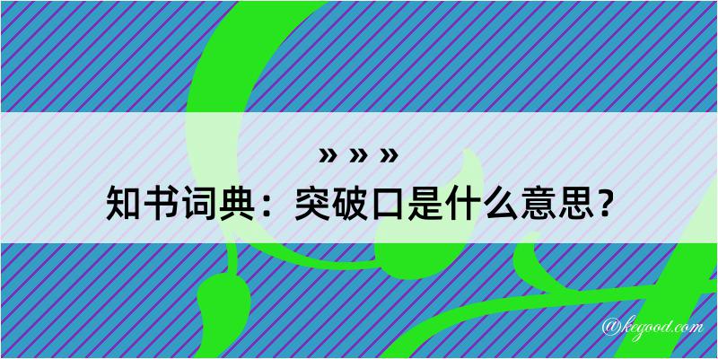 知书词典：突破口是什么意思？