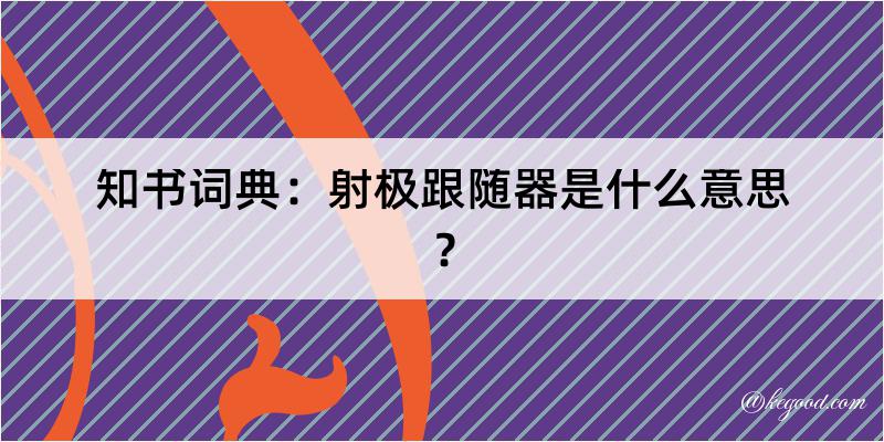 知书词典：射极跟随器是什么意思？