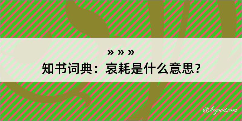 知书词典：哀耗是什么意思？