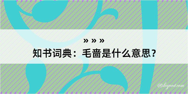 知书词典：毛啬是什么意思？