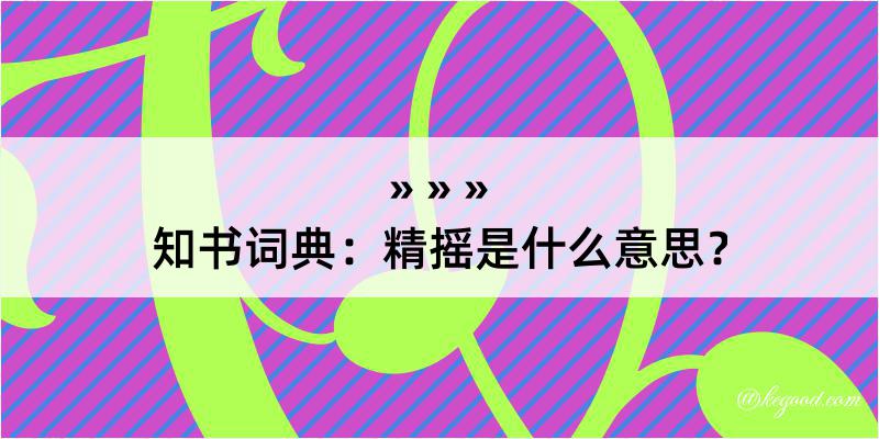 知书词典：精摇是什么意思？