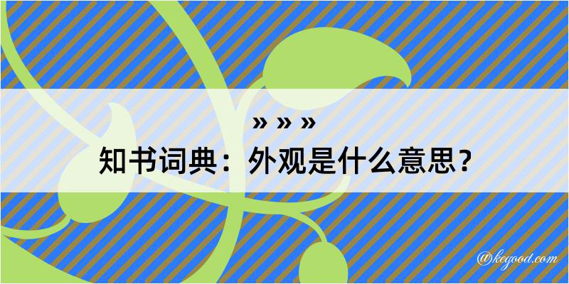 知书词典：外观是什么意思？