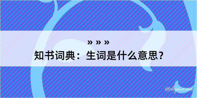 知书词典：生词是什么意思？