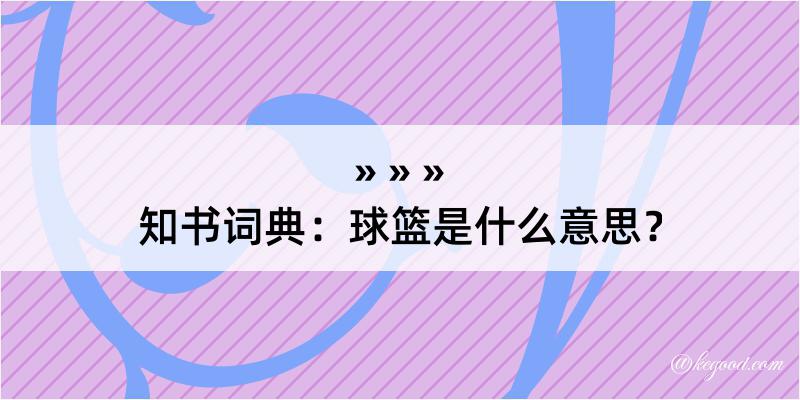 知书词典：球篮是什么意思？