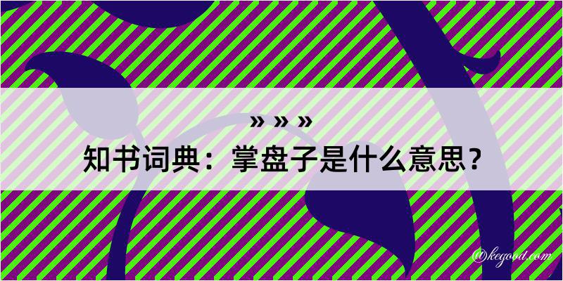 知书词典：掌盘子是什么意思？