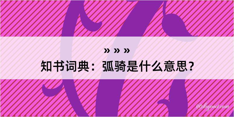 知书词典：弧骑是什么意思？