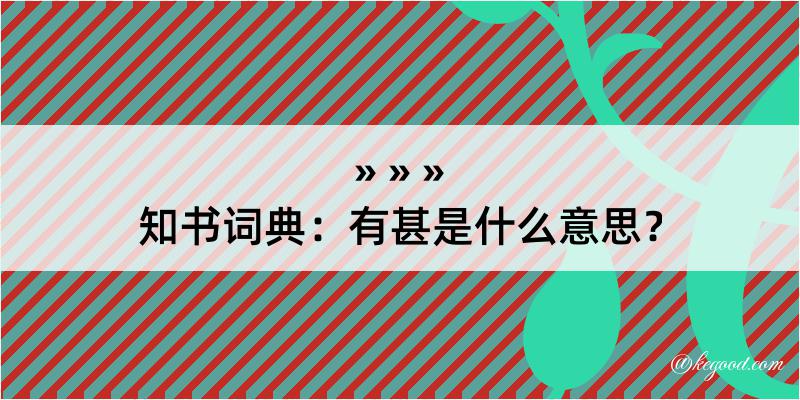 知书词典：有甚是什么意思？