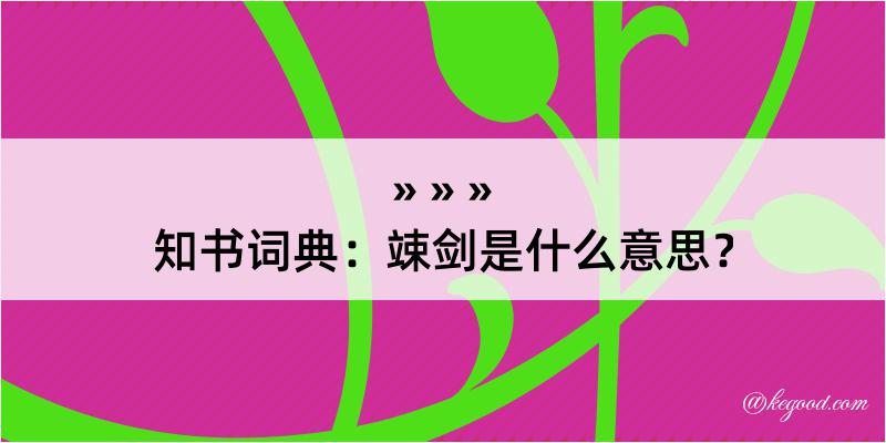 知书词典：竦剑是什么意思？