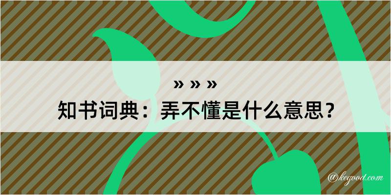 知书词典：弄不懂是什么意思？