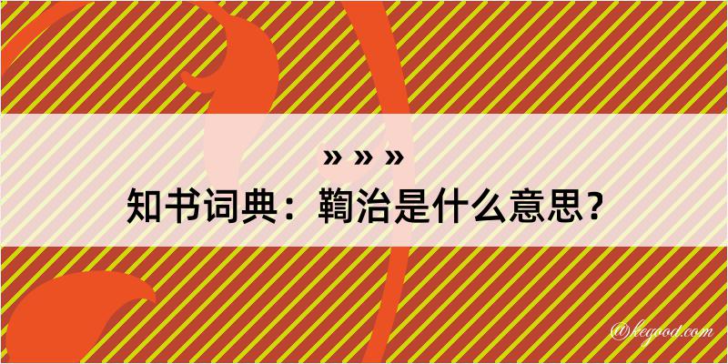 知书词典：鞫治是什么意思？