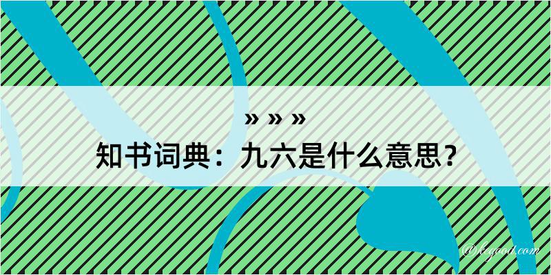 知书词典：九六是什么意思？