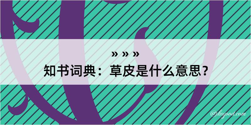 知书词典：草皮是什么意思？