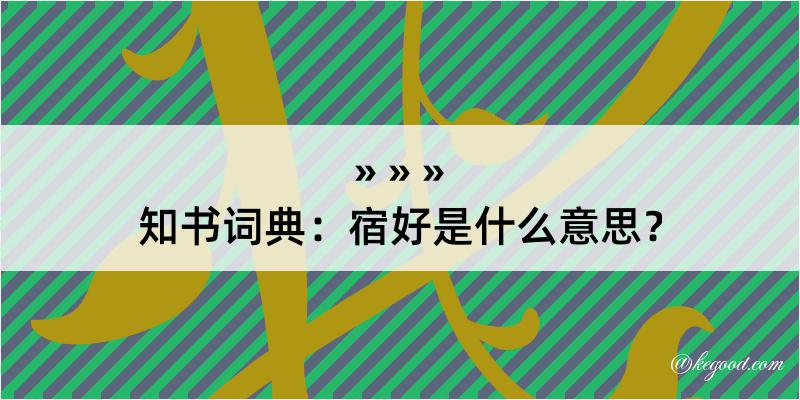 知书词典：宿好是什么意思？