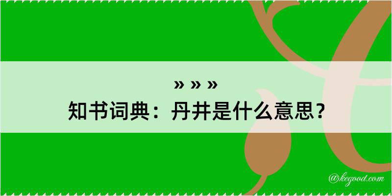 知书词典：丹井是什么意思？