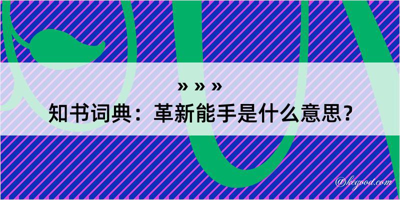 知书词典：革新能手是什么意思？