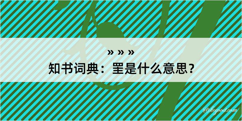 知书词典：罜是什么意思？