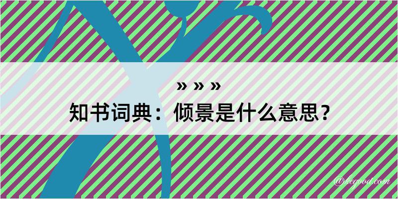 知书词典：倾景是什么意思？