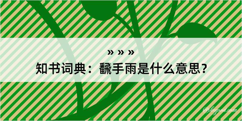 知书词典：飜手雨是什么意思？