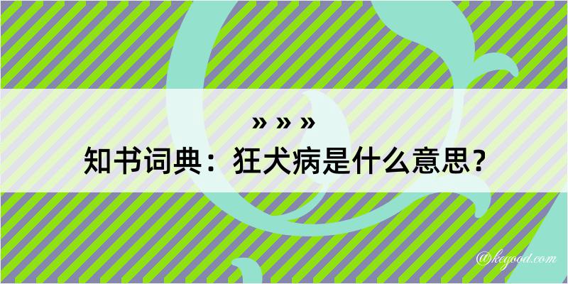 知书词典：狂犬病是什么意思？