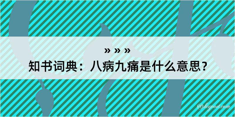 知书词典：八病九痛是什么意思？