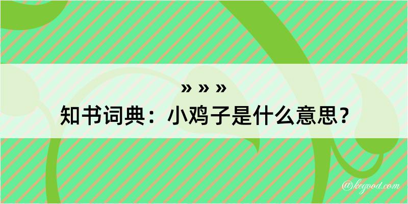 知书词典：小鸡子是什么意思？