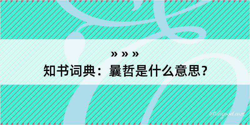 知书词典：曩哲是什么意思？