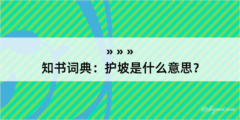 知书词典：护坡是什么意思？