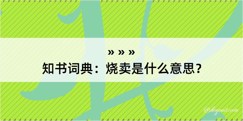 知书词典：烧卖是什么意思？