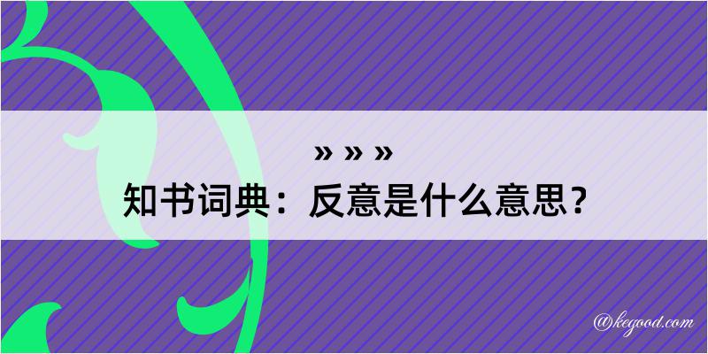 知书词典：反意是什么意思？