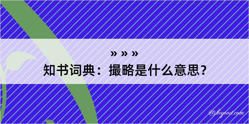 知书词典：撮略是什么意思？