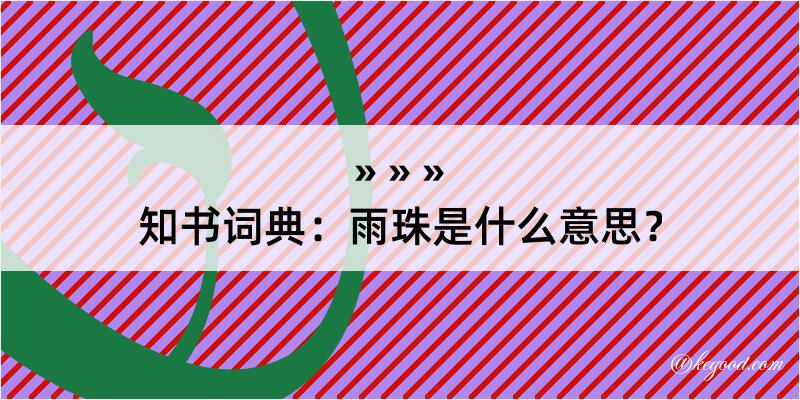 知书词典：雨珠是什么意思？