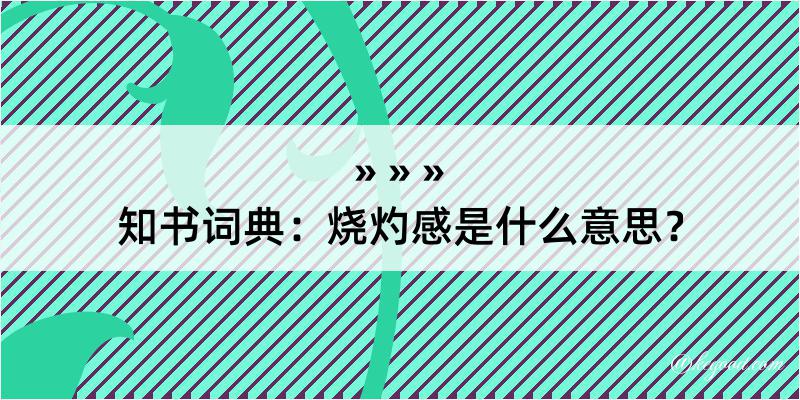 知书词典：烧灼感是什么意思？