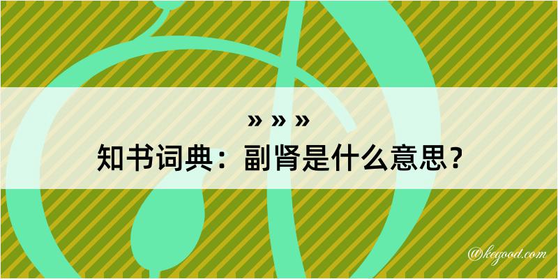 知书词典：副肾是什么意思？