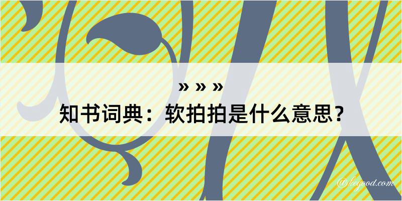 知书词典：软拍拍是什么意思？