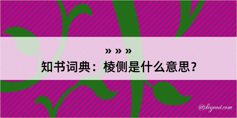 知书词典：棱侧是什么意思？