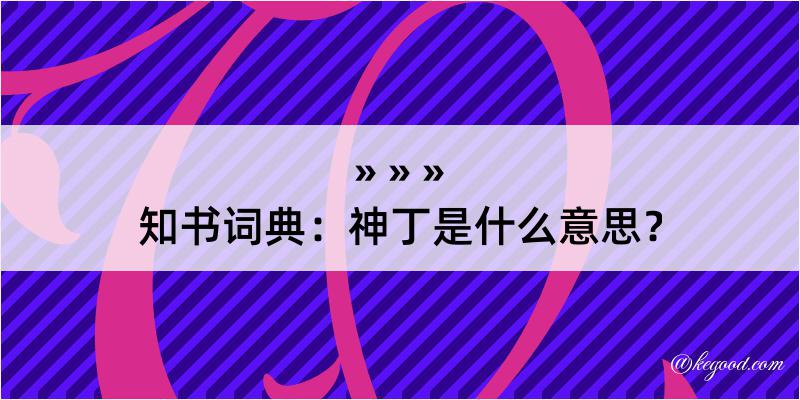 知书词典：神丁是什么意思？