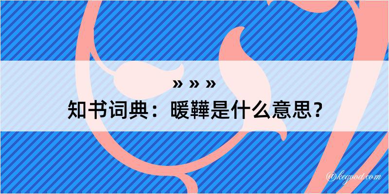 知书词典：暖鞾是什么意思？