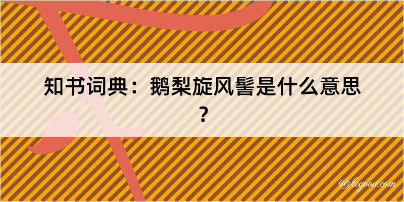 知书词典：鹅梨旋风髻是什么意思？