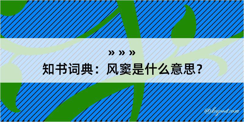 知书词典：风窦是什么意思？