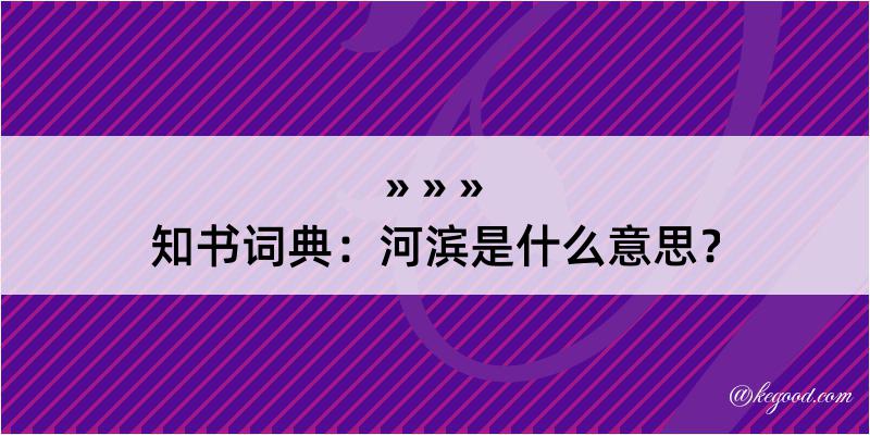 知书词典：河滨是什么意思？