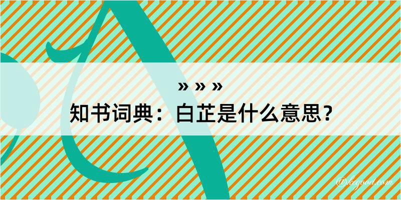 知书词典：白芷是什么意思？