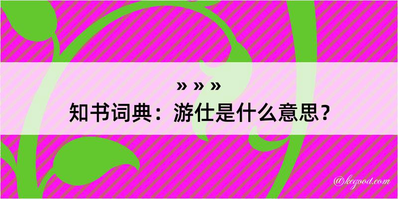 知书词典：游仕是什么意思？