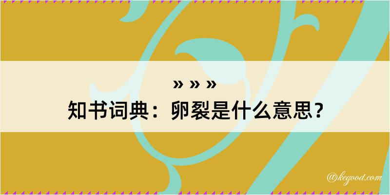 知书词典：卵裂是什么意思？