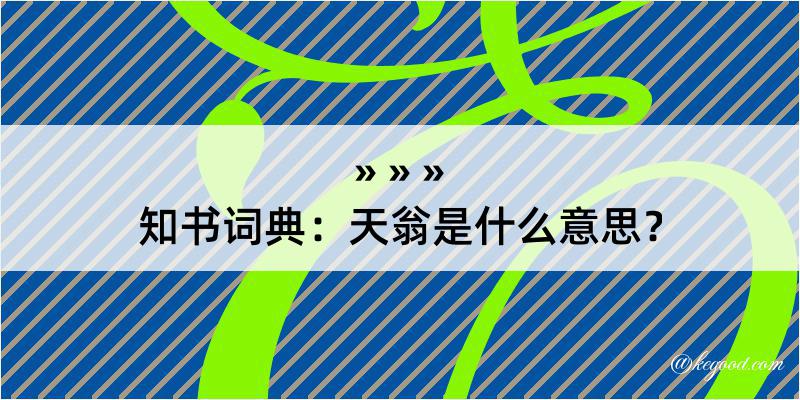 知书词典：天翁是什么意思？