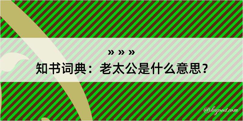 知书词典：老太公是什么意思？