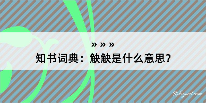 知书词典：觖觖是什么意思？